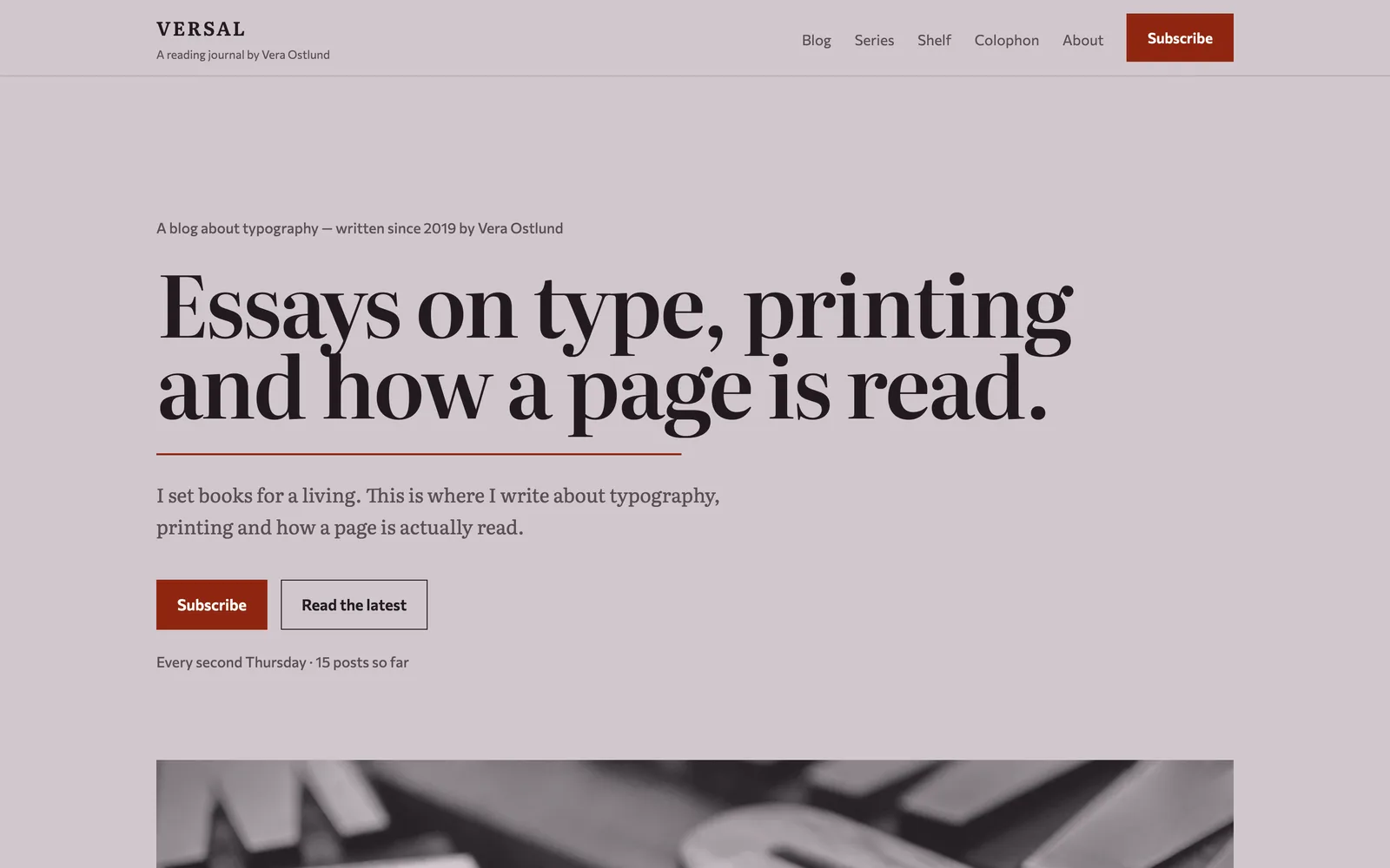 The VERSAL landing page at desktop width