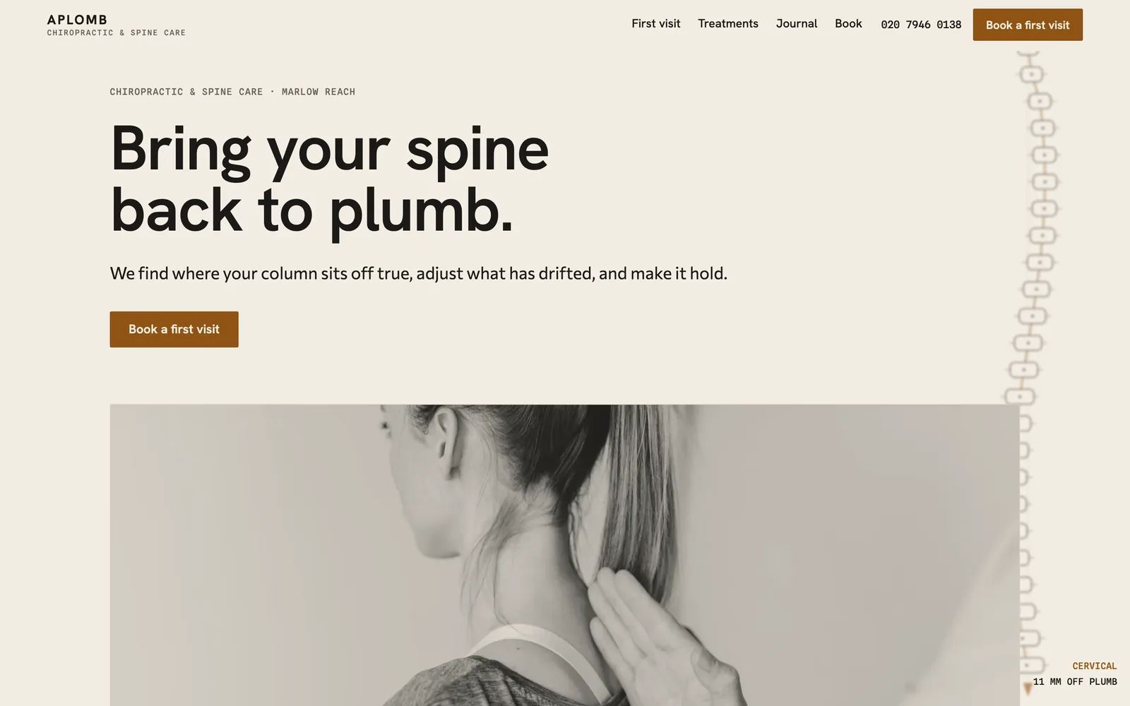 The APLOMB landing page at desktop width