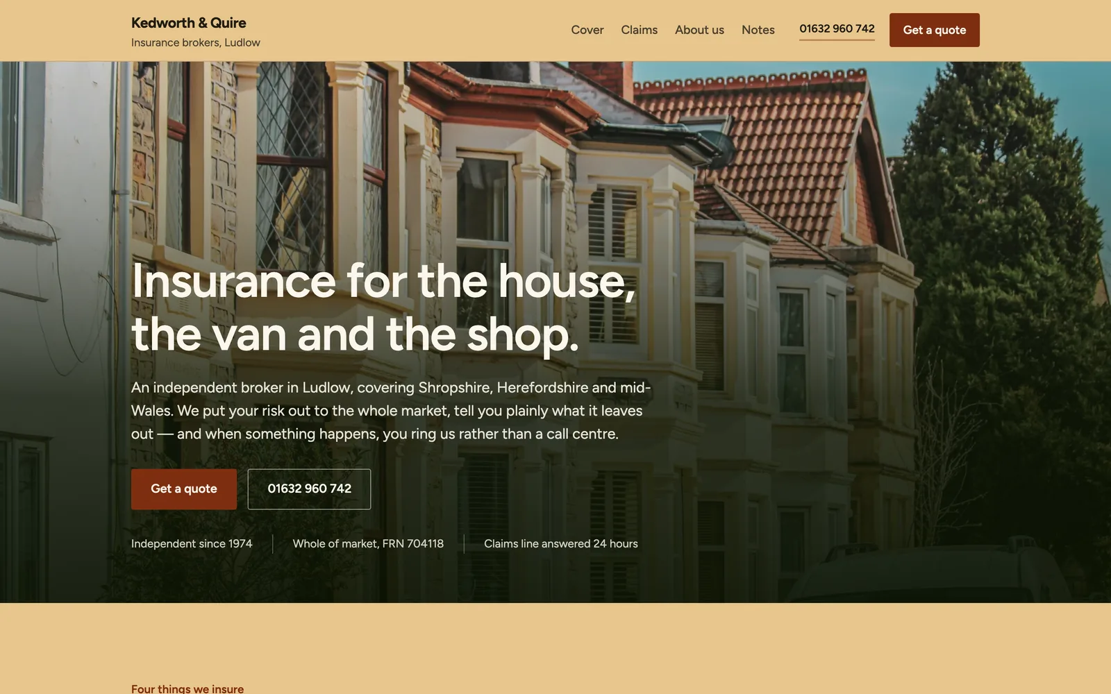 The KEDWORTH & QUIRE landing page at desktop width