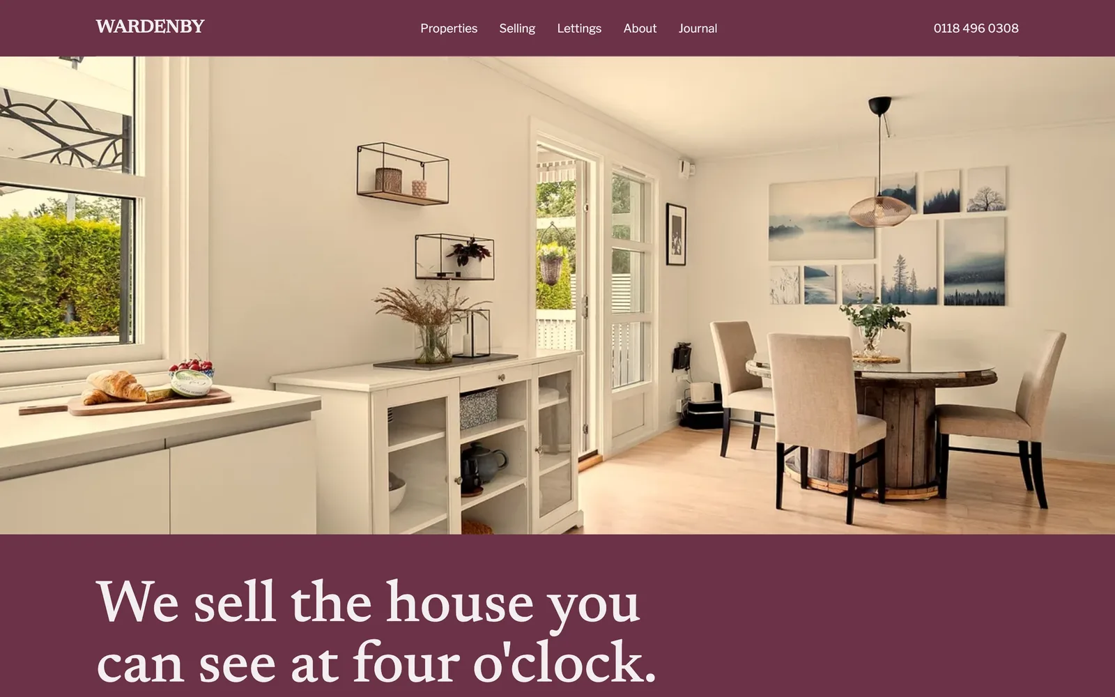 The WARDENBY landing page at desktop width