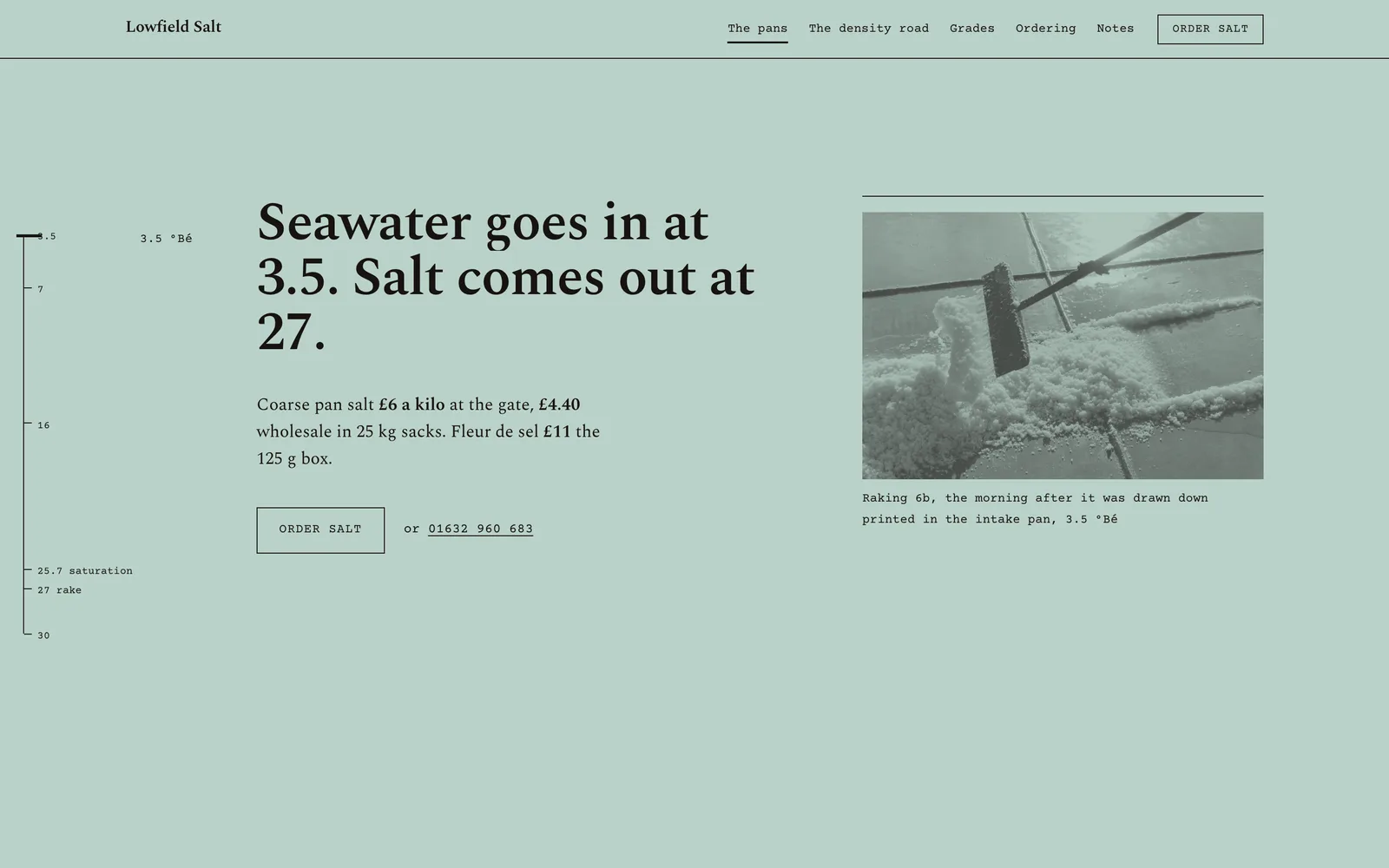 The Lowfield Salt landing page at desktop width