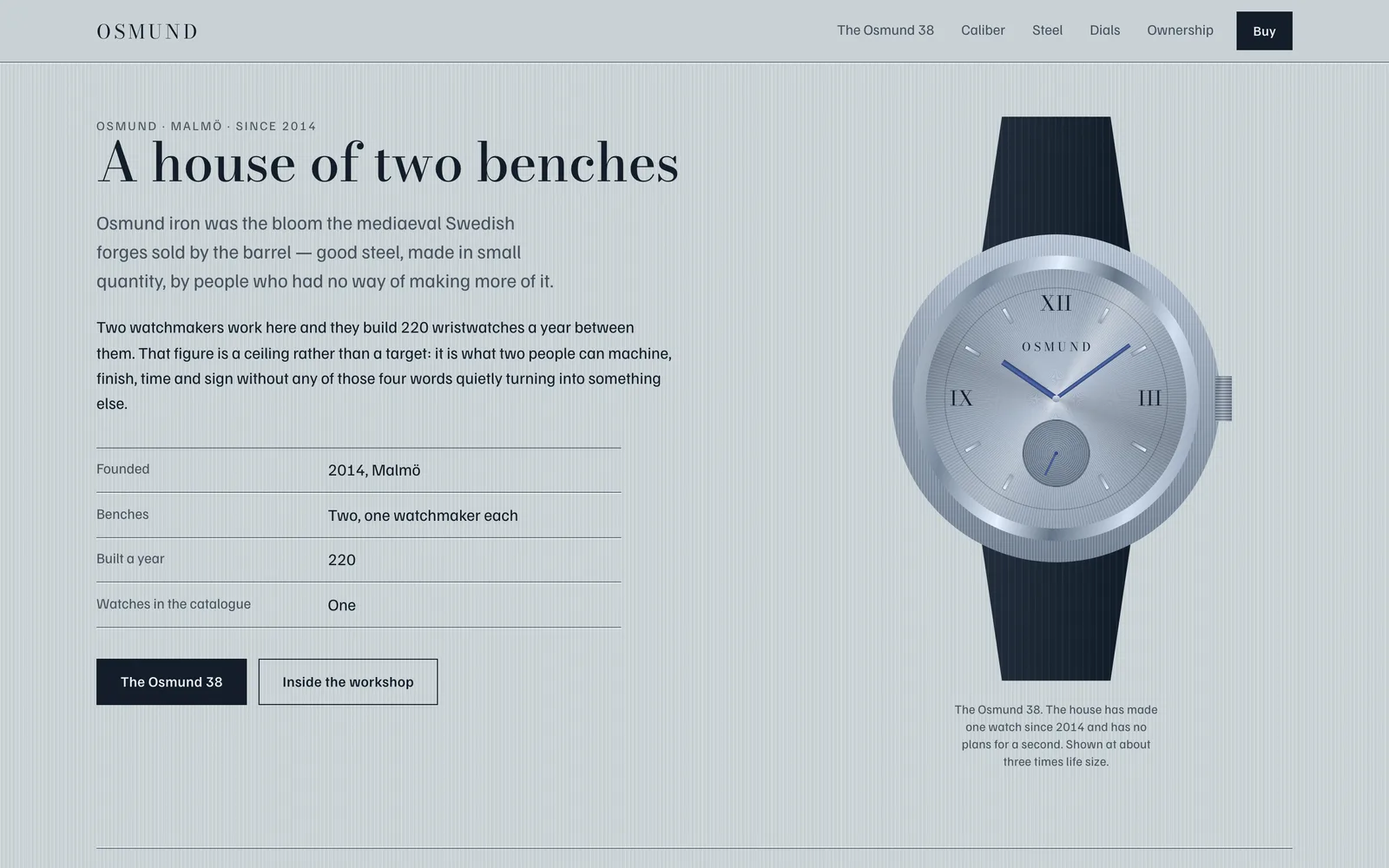 The OSMUND landing page at desktop width
